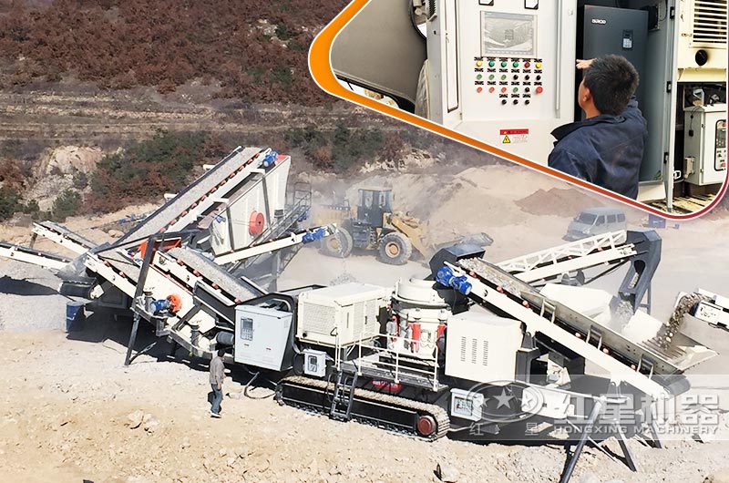 移動履帶石頭破碎機，一人可操作